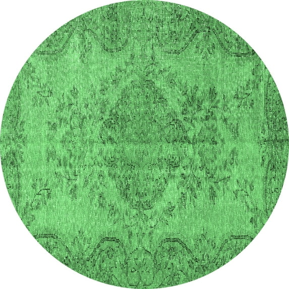 Ahgly Company Indoor Round Persian Emerald Green Traditional Area Rugs, 7' Round