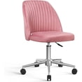 thumbnail image 1 of Vanspace Home Office Desk Chair Velvet Task Chair Vanity Chair Computer Chair with Wheels Adjustable Mid-Back Twill Swivel Chair for Dresser Table Work Study Living Room, Pink, 1 of 5
