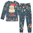 thumbnail image 2 of FORMRS Toddler Unisex Long Sleeve Top and Pants Pajama Set 2-Piece Sleepwear, Sizes 18M-8Y, Blue Christmas Santa, 2 of 6