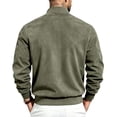 thumbnail image 3 of Rvwovn Men's Faux Suede Bomber Jacket Full Zip Stand Collar Casual Fall Winter Outerwear with Pockets, 3 of 7