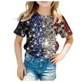 thumbnail image 3 of Ccpelsie Kids Boys and Girls T-Shirt Patriotic American Flag Kids Independence Day July 4th T-Shirt(Pink,6-7 Years), 3 of 5