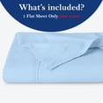 thumbnail image 2 of Queen Flat Sheet - 100% Egyptian Cotton, 600 Thread Count Sateen Weave - Ultra-Soft, Breathable, and Cooling - Premium Hotel-Quality Top Sheet Only - (Light Blue, Queen), 2 of 7