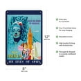 thumbnail image 2 of Enjoy Charm of Andalusia Spain - Spanish Senorita with Mantilla Veil Seville Cathedral - Iberia Air Lines - Vintage Airline Travel Poster c.1950s - 8 x 12 inch Vintage Wood Art Sign, 2 of 4