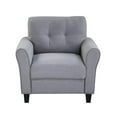 thumbnail image 2 of Fabric Modern Accent Chair Tufted Arm Club Chair Linen Single Sofa Comfy Upholstered for Reading Living Room Bedroom Office,Grey, 2 of 8