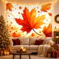 thumbnail image 3 of Large Central Maple Leaf on Swirling Wind Background, Energetic Watercolor for Home Decor Enthusiasts, Fall Art Wall Decor, Housewarming Gift, Tapestry Wall Hanging for Living Room and Bedroom, 3 of 7