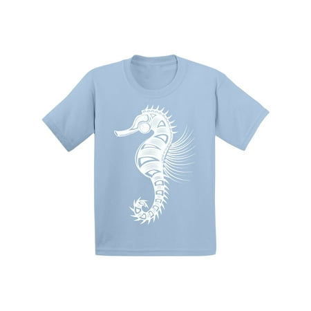 Awkward Styles Seahorse Toddler T Shirt Patterned Shirts for Kids Tracery Tshirt for Children Indian Pattern T-Shirt for Girls Gifts for Kids Seahorse Shirts for Boys Marine Unisex T-Shirt for Kids