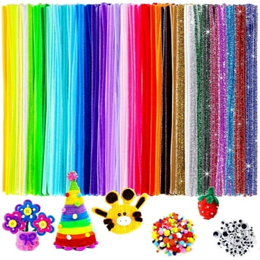 XKDOUS 560 PCS Pipe Cleaners Craft Chenille Stems, 37 Colors Pipe Cleaners Bulk with Googly Eyes for DIY Art Craft Supplies Craft Fuzzy Pipe Cleaners