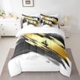 thumbnail image 2 of Homewish Black Golden Splash 7-Piece Twin Bedding Sets For Teens Boys Girls,Abstract Graffiti Bedding Comforter Set,Vintage Aesthetic Breathable Sheet Sets,Luxury Bedroom Decor,Reversible, 2 of 8