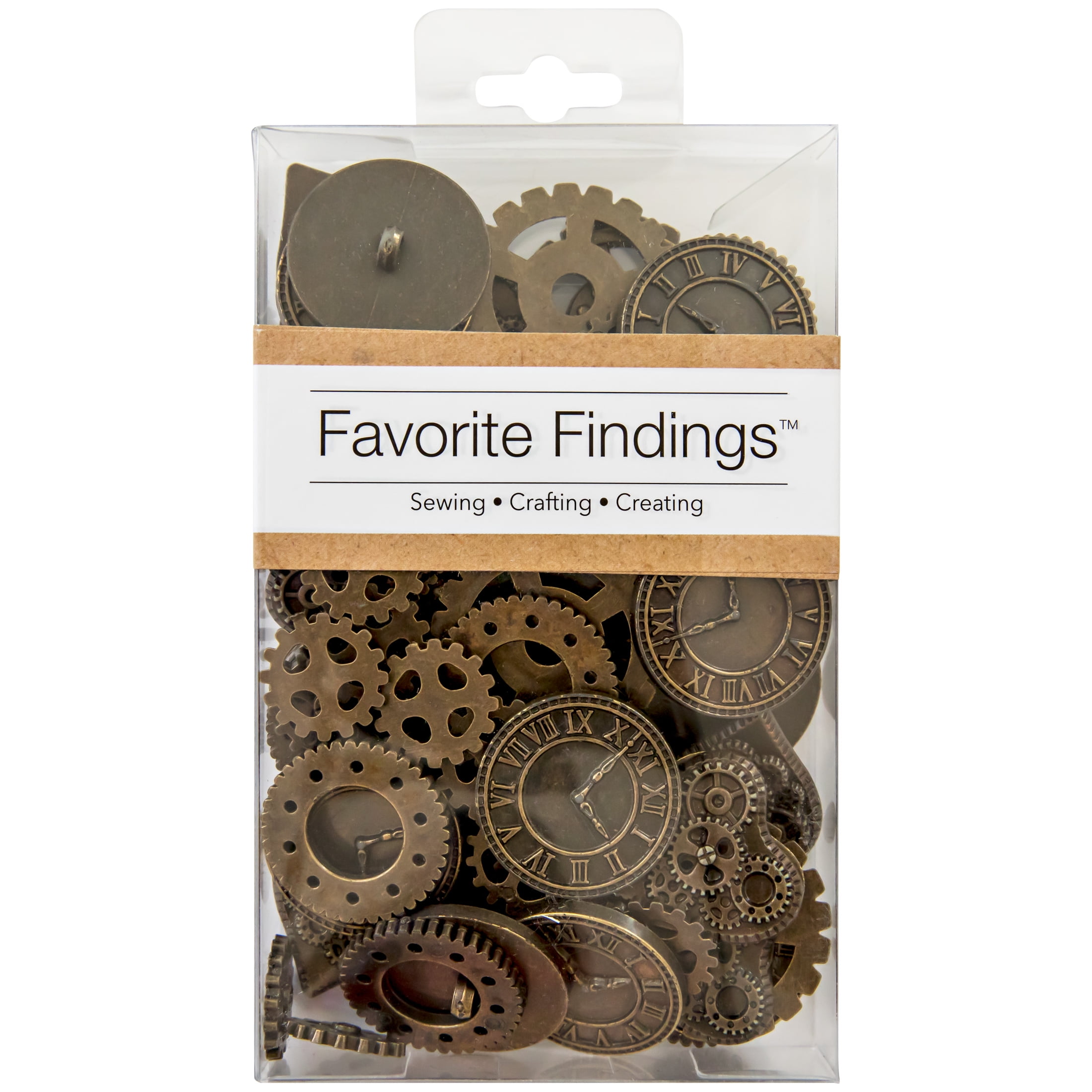 Favorite Findings Value Antique Gold Sew Thru & Shank Steampunk Buttons, 21/2 Ounces