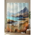 thumbnail image 4 of Natural Landscape Shower Curtain, Mountain Cloud and River Waterproof Shower Curtain Set with 12 Hooks Lightweight Washable Fabric Shower Curtains for Bathroom 48x72 Inches, 4 of 6