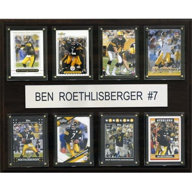 C & I Collectables Plaque de 8 Cartes NFL Ben Roethlisberger Pittsburgh Steelers