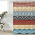 thumbnail image 6 of Shower Curtains Abstract Bohemian Floral Bath Curtain Vintage Red Blue Stripes Waterproof Bathroom Shower Curtain Set with Hooks Decoration 36 x 72 Inches, 6 of 7
