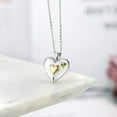 thumbnail image 4 of Gem Stone King Keren Hanan 0.12 Ct Round Green Peridot 18K Yellow Gold Plated Silver 2 Heart Love Treasure Pendant Necklace for Women With Chain, 4 of 5