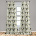 thumbnail image 5 of Ambesonne Geometric Curtains, Abstract Triangle, Pair of 28"x84", Taupe, 5 of 5
