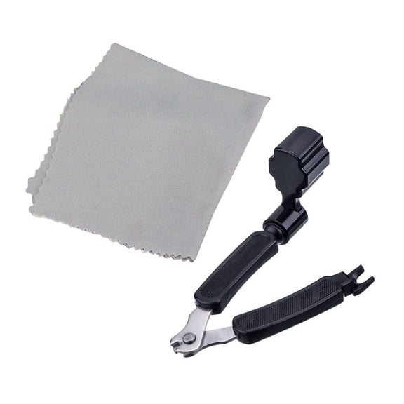 1 Pcs Guitar String Winder String Cutter Pin Puller & 1Pcs Microfiber Cleaning Polishing Polish Cloth