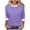 Purple, variant on fatyb 3/4 Sleeve Tops for Women Crew Neck Color Block T Shirts Comfort Blouses Summer Casual Loose Tee
