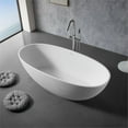 thumbnail image 7 of Clovis 65x29.5" Solid Surface Modern Resin Freestanding Bathtub in White, 7 of 7