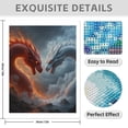 thumbnail image 3 of Diamond Art Kits for Adults - 5d Fiery Frost Dragon Clash Clouds Diamond Painting for Adults, Diamond Art for Adults Beginners, Diamond Painting Kits for Adults for Home Wall Decor, 3 of 7