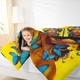 thumbnail image 3 of spefrowx Pop Art Woman Twin Comforter Sets for Kids, Yellow Blue Butterfly Flower Bedding Set, Black Reversible, 2pcs, 1 Comforter and 1 Pillowcase, 3 of 6
