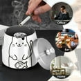 thumbnail image 4 of Yayeee Ashtray with Lid for Cigarette Smokeless Stainless Steel Home Ash Holder, White Chubby Cat, 4 of 7
