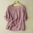 thumbnail image 3 of KBZDBZC Womens Summer Tops Women's Embroidered Shirt Summer Loose Hooded Top Women's Blouse T Shirt Women Womens Tee Shirt (Purple,XXXL), 3 of 6