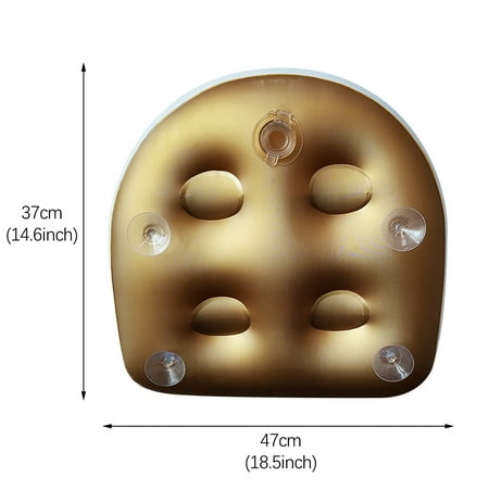 

Ikevan Adult Spa Inflatable Cushion Chair Backrest with Suction Cup Inflatable Cushion Gold One Size