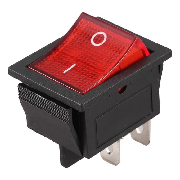 Red Light Illuminated 4 Pin DPST ON/ Snap in Rocker Switch 16A 20A 250V AC