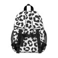 thumbnail image 3 of Black and White Leopard Print Pattern Backpack for School, Cute School Bag with Adjustable Shoulder Straps and Padded Back, 15"x11.42"x5.5", 3 of 5