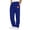 Blue, variant on Npasoilc Casual Sweatpants for Men Solid Color Drawstring Waist Elastic Leather Label Straight Sport Trousers,Navy