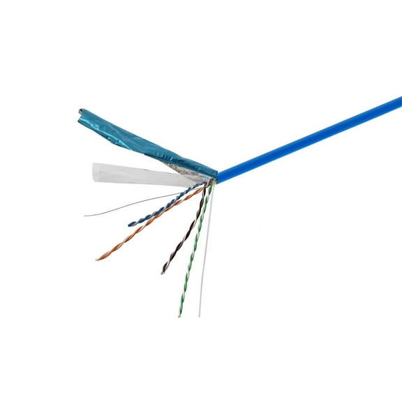 Monoprice Cat6A Ethernet Bulk Cable - 1000 Feet - Blue | Network Internet Cord - Solid, 350Mhz, STP, Riser Rated, Pure Bare Copper Wire, 24AWG, No Logo