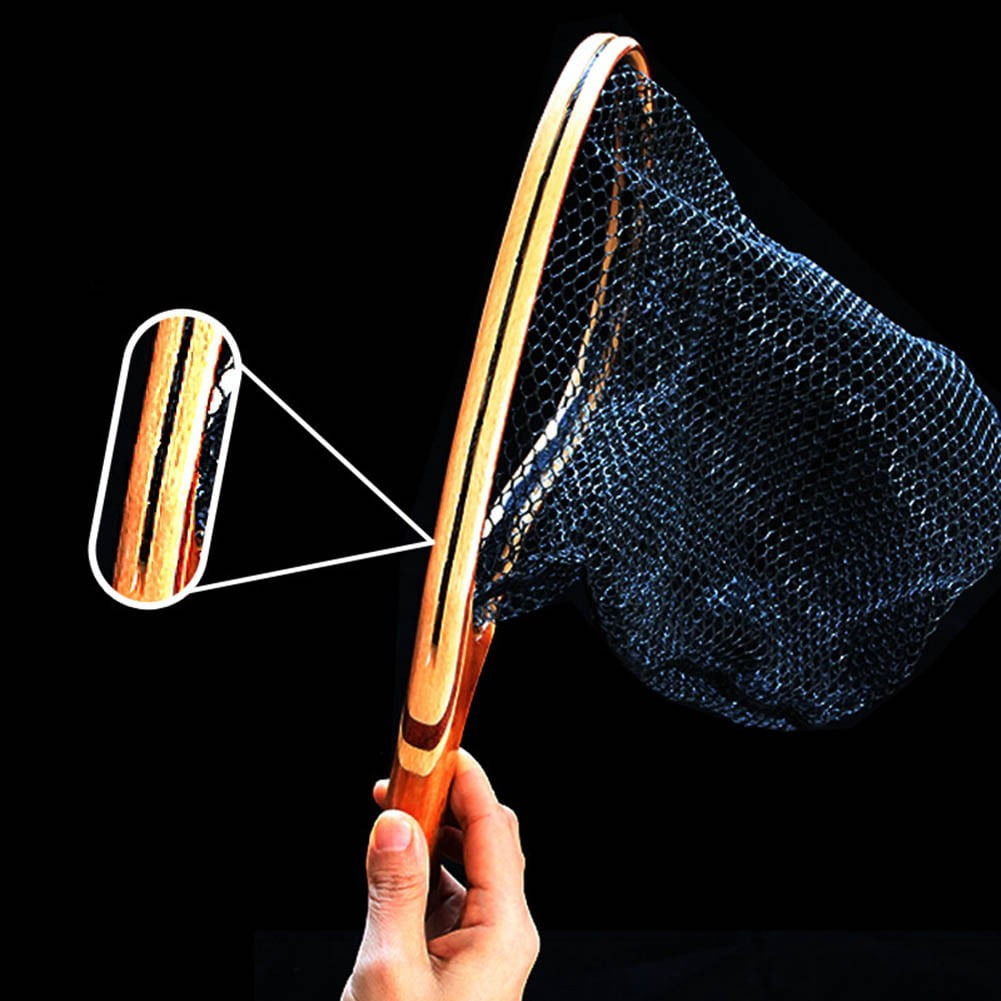 Beisidaer Fly Fishing Net Landing Catch Release Net Wooden Frame Stream Fishing Net