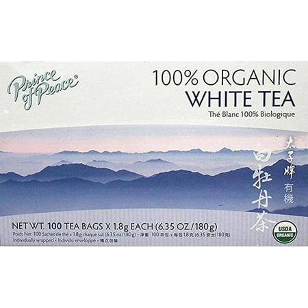 Prince of Peace Organic White Tea, 100 Tea Bags Per Box