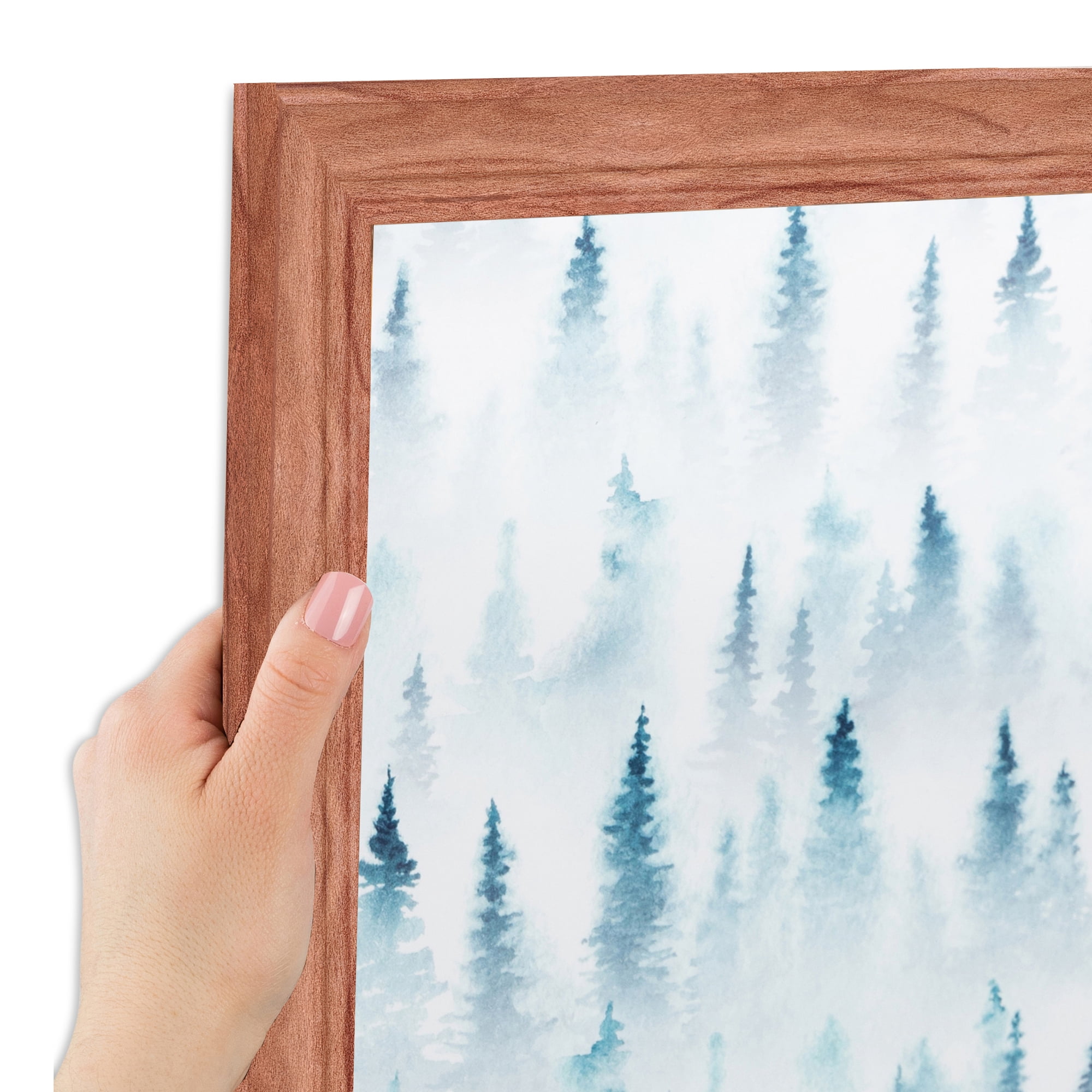 ArtToFrames 18" x 24" Walnut Picture Frame, 18x24 inch Brown MDF Poster Frame (WOM-4086), 2 Pack
