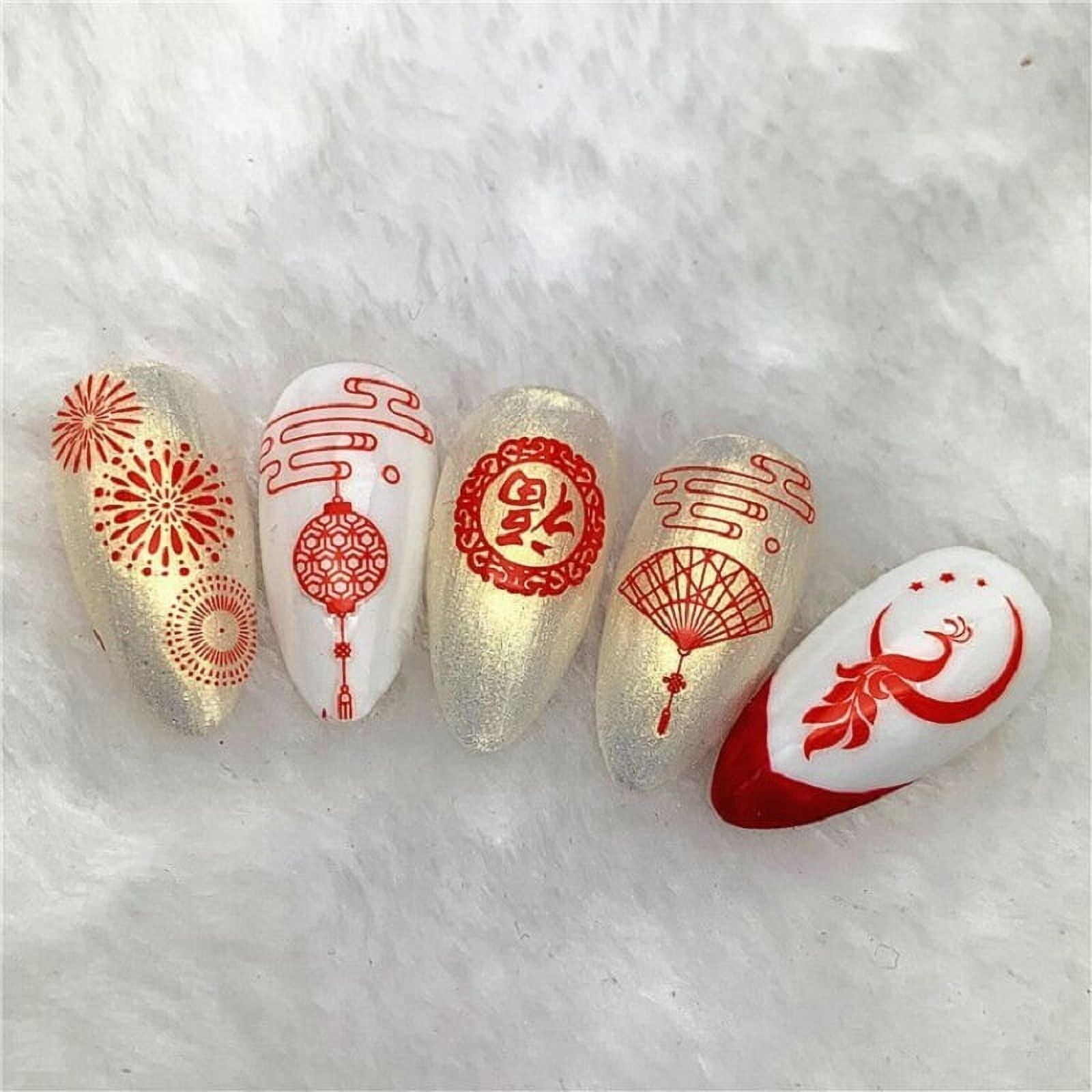 1pc Nail Art Sticker Gold Rainbow Phoenix Dragon Peacock Shape Stickers For Nails Flowers Adhesive Nail Art Decoration Manicure