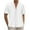 White, variant on Men Casual Button Down Lapel Shirt Short Sleeve Summer Beach Hollow Out Crochet Knit Hawaiian Tropical Top Cover Up