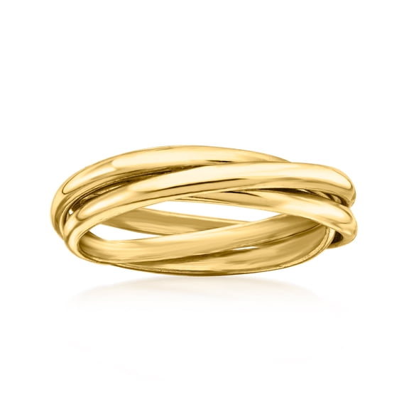 Ross-Simons Italian 18kt Gold Over Sterling Rolling Ring, Women's, Adult