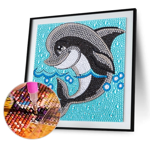 Cuadros Decorativos Bricolaje diamante pintura completo redondo cristal taladro animal decoración para niños (DX052) Wdftyju embutido en tela