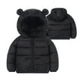 thumbnail image 2 of Toddler Boys and Girls Zip Up Warm Coat Cozy Track Jackets Hooded Puffer Casual Winter Fashion Lightweight Jackets with Pockets Loose Sweatshirts Oversized Trendy Long Sleeve Black 6 Years, 2 of 8