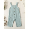 thumbnail image 2 of Loalirando Toddler Baby Girls Boys Cotton Overalls Romper Soft Pocket Sleeveless Halter Jumpsuits Summer Suspenders Pants, 2 of 8