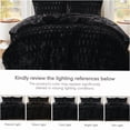 thumbnail image 3 of JERFIT Faux Fur King Comforter Set, 3-Piece Black Ultra Plush Faux Mink Bedding Ensemble with Shams, 3 of 10