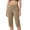Khaki, variant on BXINGOHAI Women Summer Capri Pants Casual Wide Leg Elastic Waist Lightweight Cropped Loose Pants with Pockets Khaki 4XL