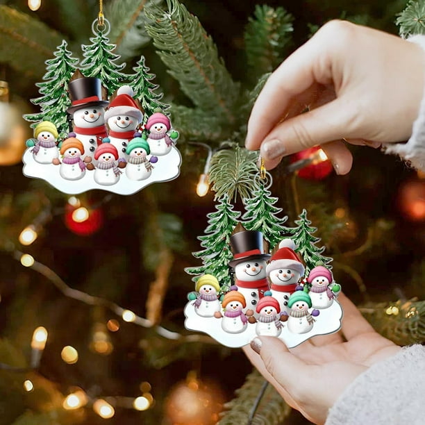 Ireezec 2D Christmas Tree Ornaments, Acrylic Hanging Decorations for Holiday Party, Festive Home Decor, Car Mirror Pendant, Gift for Christmas Decorations