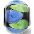 thumbnail image 4 of Sterling Silver Reflections Blue And Green Dot Black Glass Bead (14.4 X 11.4) Made In China -Jewelry By Sweet Pea, 4 of 7