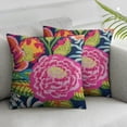 thumbnail image 2 of Nawypu  Hot Pink Royal Blue Peony Floral Throw Pillow Cover Colorful Chinoiserie Flower Sofa Pillow Cover Asian Scenic Chinoiserie White Accent Pillow for Sofa Couch Car Chair 2pcs 12x12in, 2 of 6