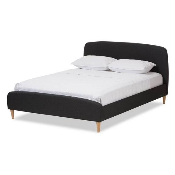 Baxton Studio Mia Mid-Century Platform Bed, Multiple Sizes, Multiple Colors