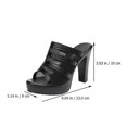thumbnail image 2 of 1 Pair Fashion High Heel Sandals Outdoor Girl Sandals Summer Shoes (Black), 2 of 3