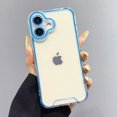 thumbnail image 1 of Luminous Neon Fluorescent Transparent Case For iPhone 16 Pro Max 15 14 13 12 11 XR XS X Camera Protection Soft Shockproof Cover Blue For iPhone 14, 1 of 6