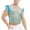 Blue, variant on Mne's Feather Trim Rhinestone Fishnet Sheer Crew Neck Sleeveless Crop Tank Top, Slim Stretch Nylon Spandex Club Party Vest
