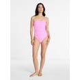 thumbnail image 3 of Time and Tru Women's and Women's Plus Ribbed Bandeau One Piece Swimsuit, Sizes XS-3X, 3 of 6