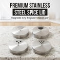 thumbnail image 2 of 4 Pack Mason Jar Shaker Lids, Stainless Steel Adjustable Spice Lid for Mason Jar, Regular Mouth, 2 of 9